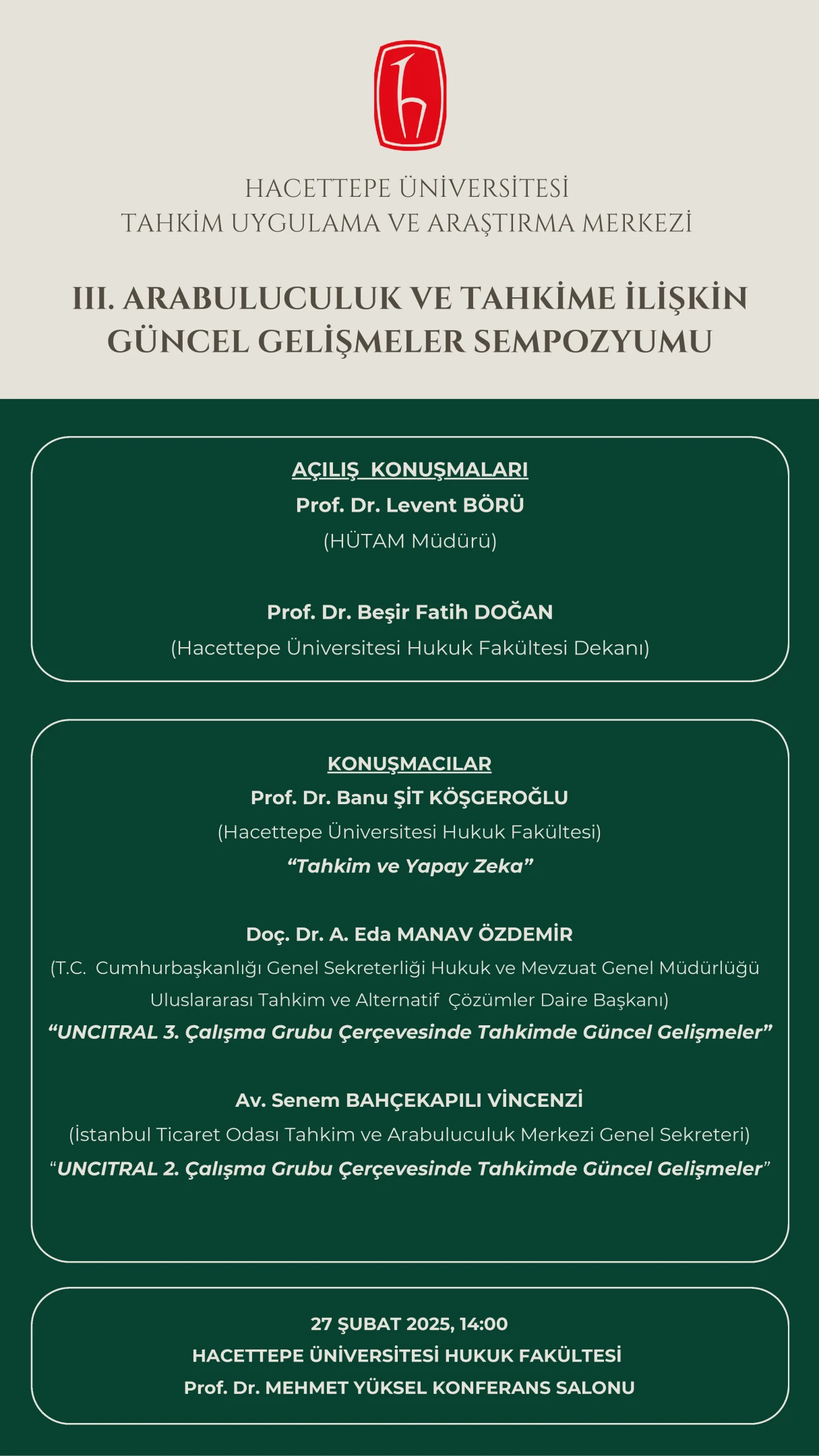 III. Arabuluculuk ve Tahkime İlişkin Güncel Gelişmeler Sempozyumu